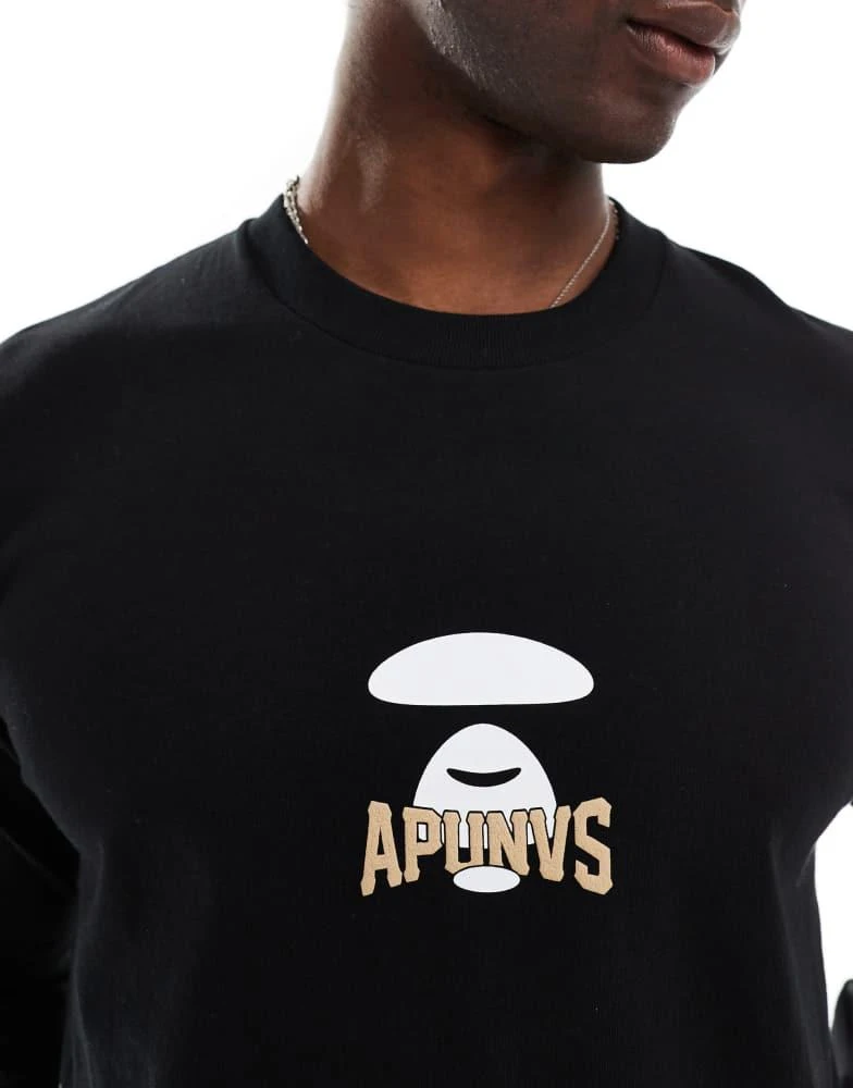 AAPE Aape By A Bathing Ape long sleeve universe t-shirt in black 3