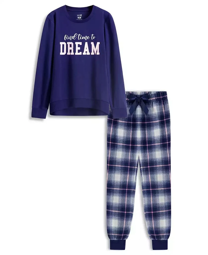 Max & Olivia Max and Olivia Girls 2 pc Plaid Jogger Pant Pajama Set 1