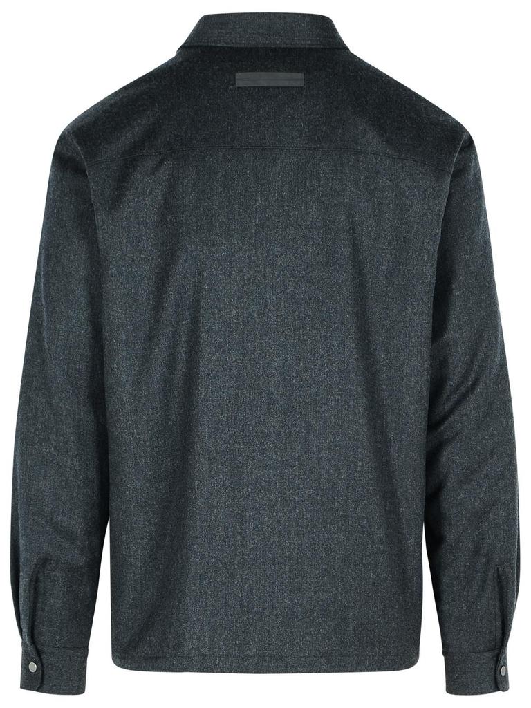 Zegna Zegna Zip Detailed Straight Hem Shirt