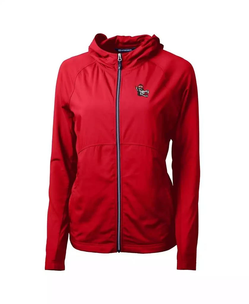 Cutter & Buck Women's Red NC State Wolfpack Adapt Eco Knit Hybrid Full-Zip Hoodie 3