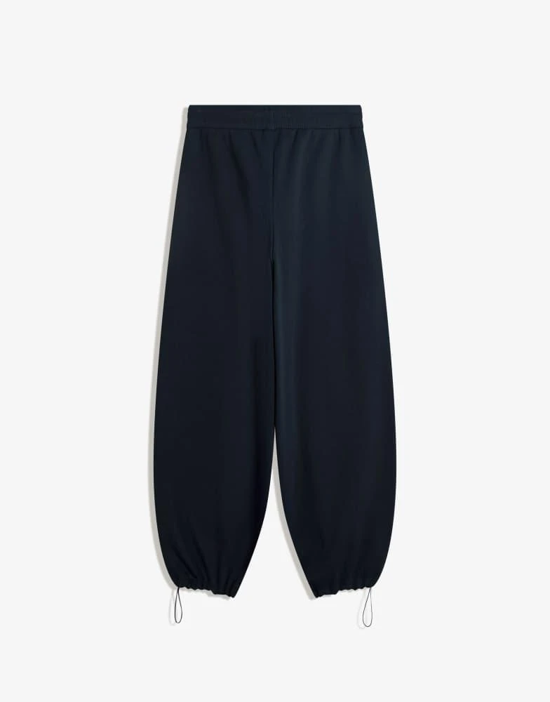 Bershka Bershka Plush barrel trousers with stoppers in navy 4