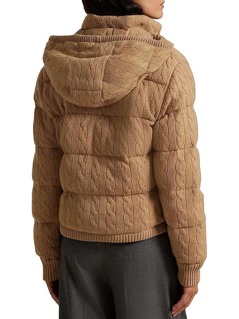 Ralph Lauren Cable-Knit Hooded Down Coat 4