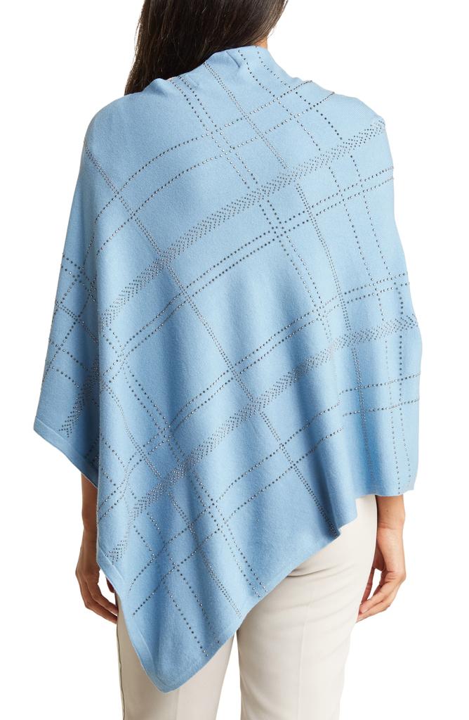 La Fiorentina Crystal Embellished Plaid Poncho