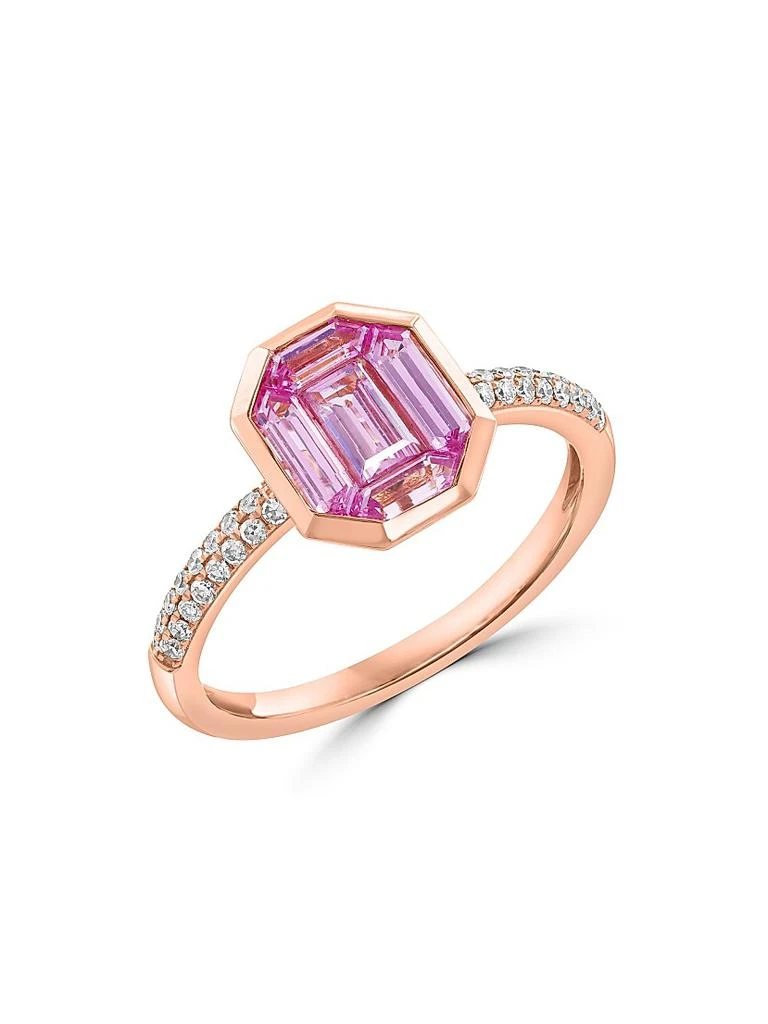 Saks Fifth Avenue Collection 14K Rose Gold, Pink Sapphire
0.16 TCW Diamond Ring