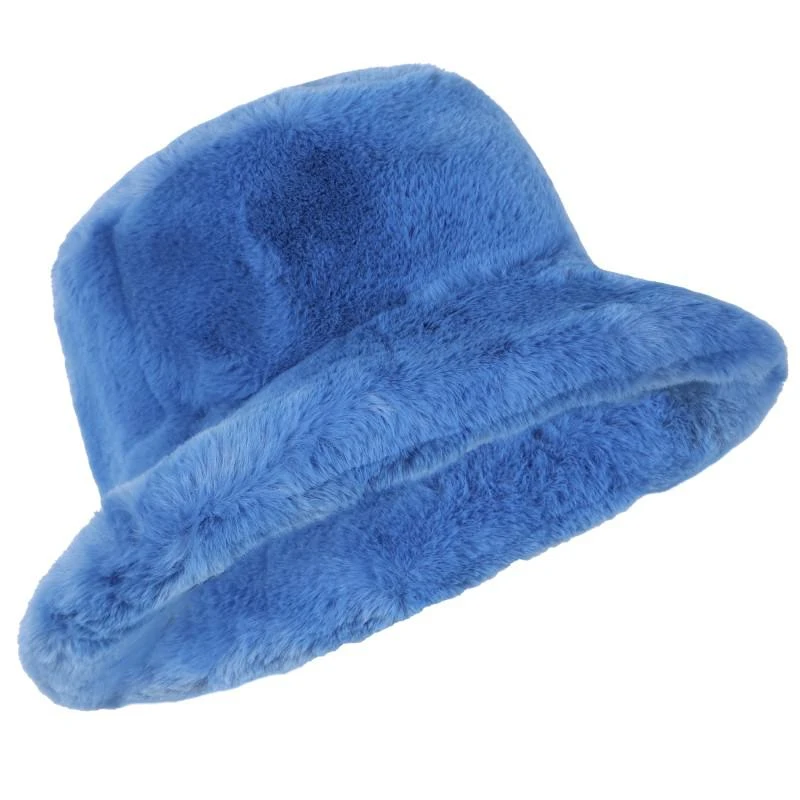 Apparis Blue faux fur bucket hats 1