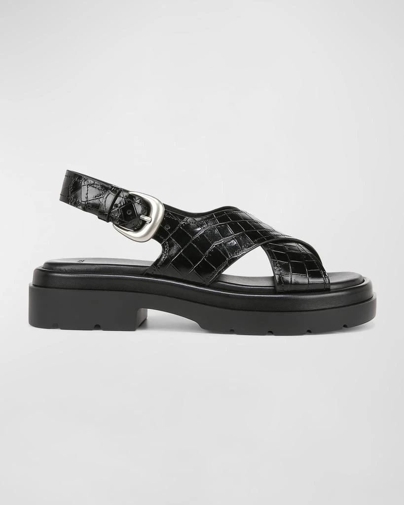 Vince Helena Croco Crisscross Slingback Sandals 1