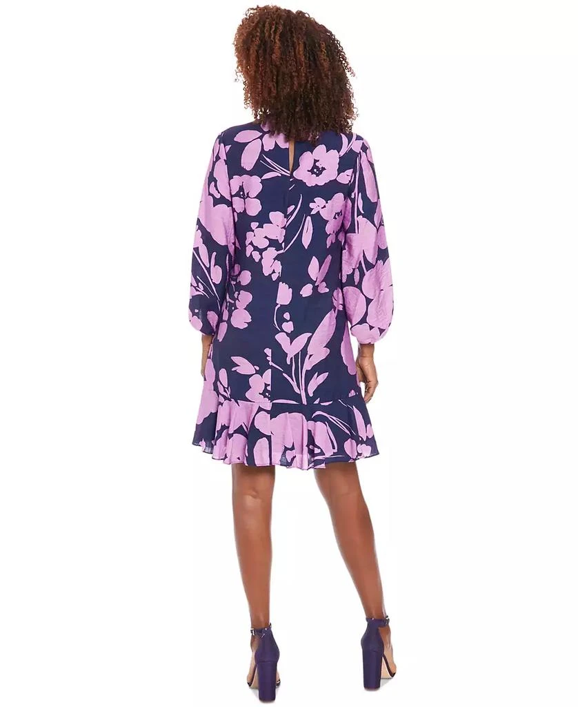 London Times Petite Printed V-Neck Tiered Shift Dress 3