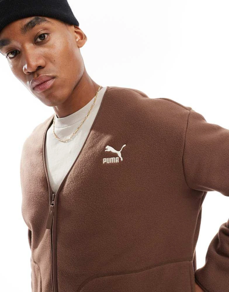 Puma Puma Classics relaxed cardigan in espresso brown 3