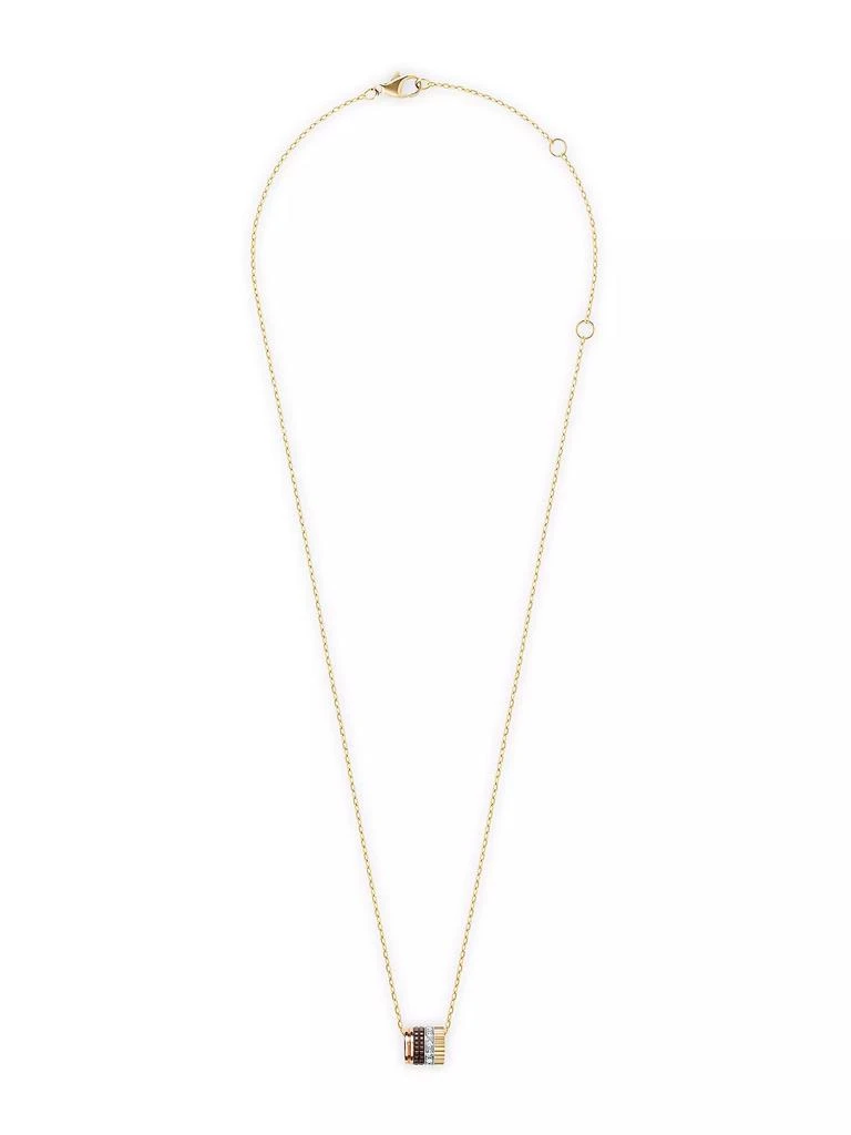 Boucheron Unisex Quatre Classique Tri-Tone 18K Gold, PVD & 0.17 TCW Diamond Pendant Necklace 3