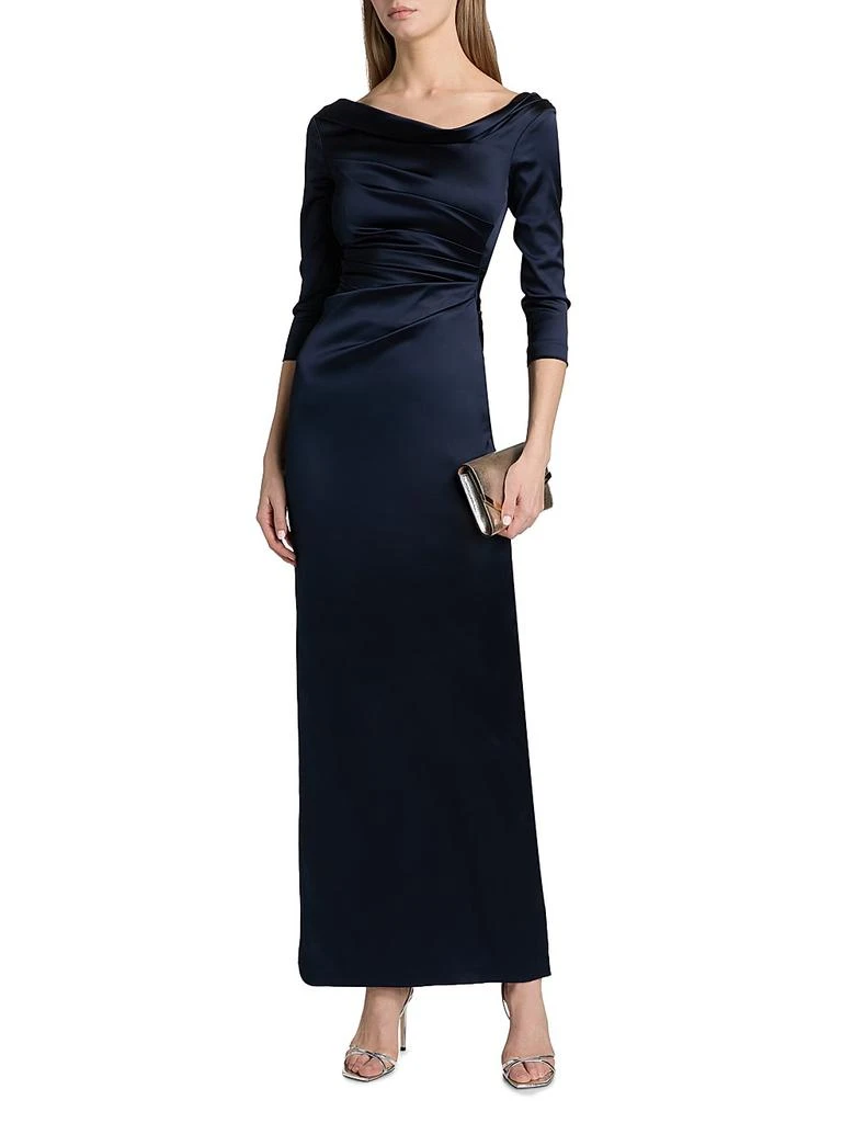 Talbot Runhof Satin Asymmetric Gathered Gown 2