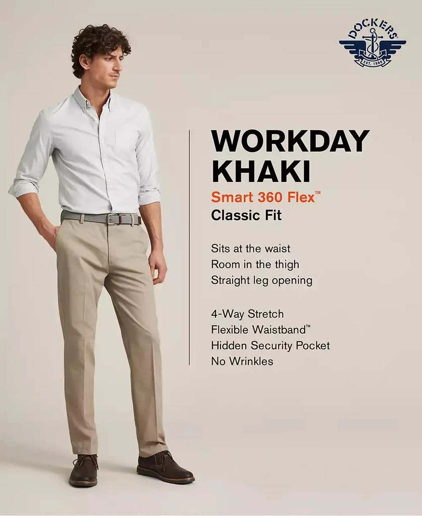 Dockers Men's Workday Smart 360 Flex Classic Fit Khaki Stretch Pants 8