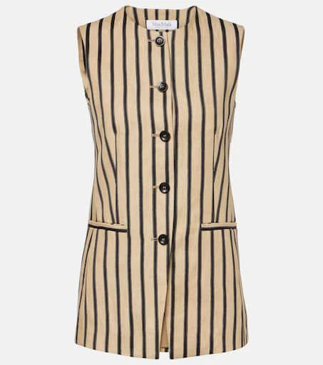 Max Mara Rodeo striped linen and cotton-blend top 1
