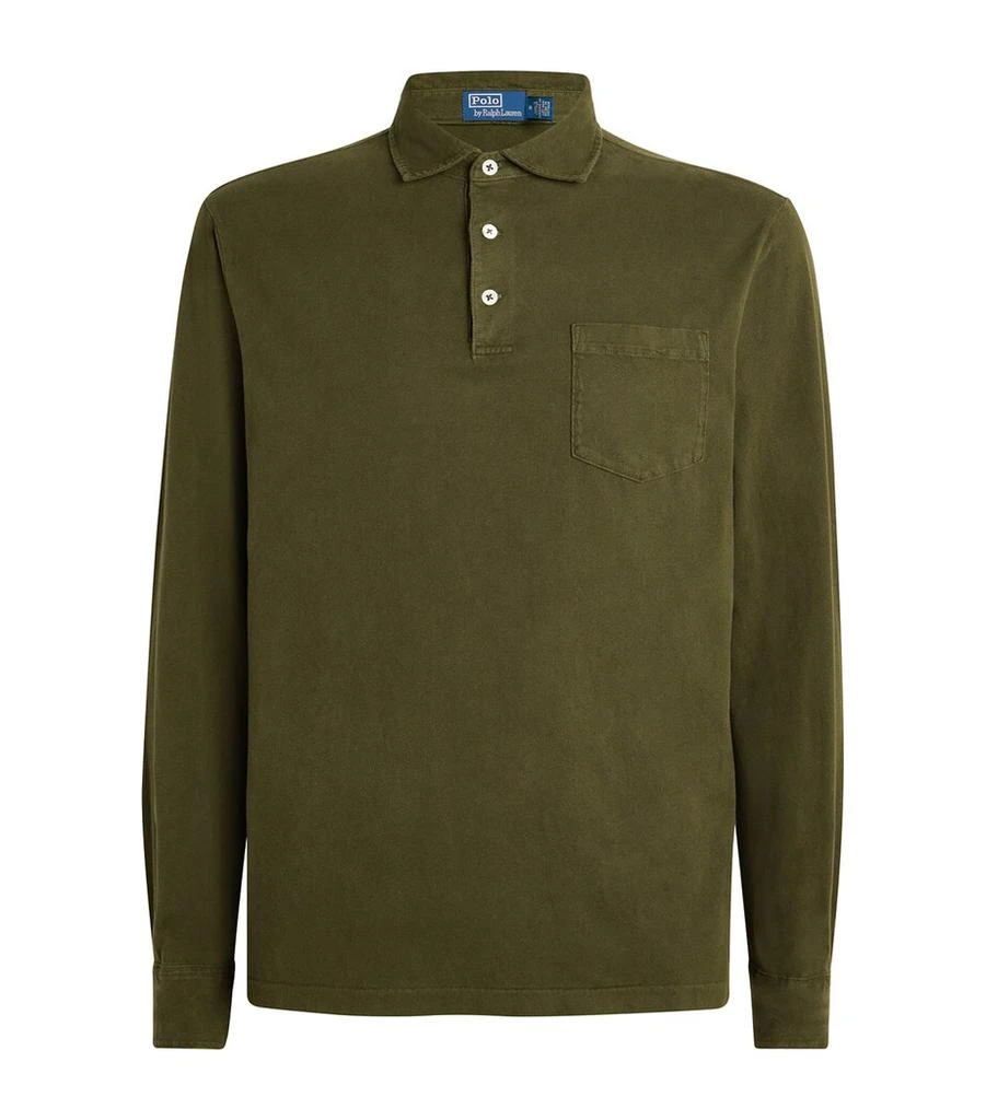 Ralph Lauren Suede Long-Sleeve Polo Shirt 1