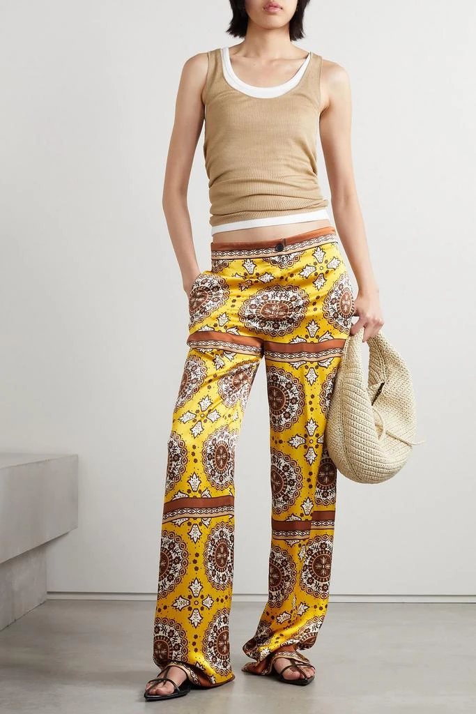 Nili Lotan Germain printed silk-satin straight-leg pants 2