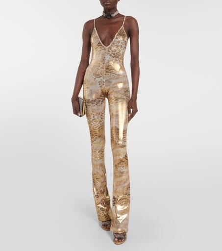 Alessandra Rich Embellished printed flared jumpsuit 2