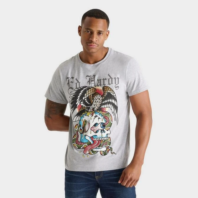 Ed Hardy Men's Ed Hardy Rhinestone Battle Skull T-Shirt 1