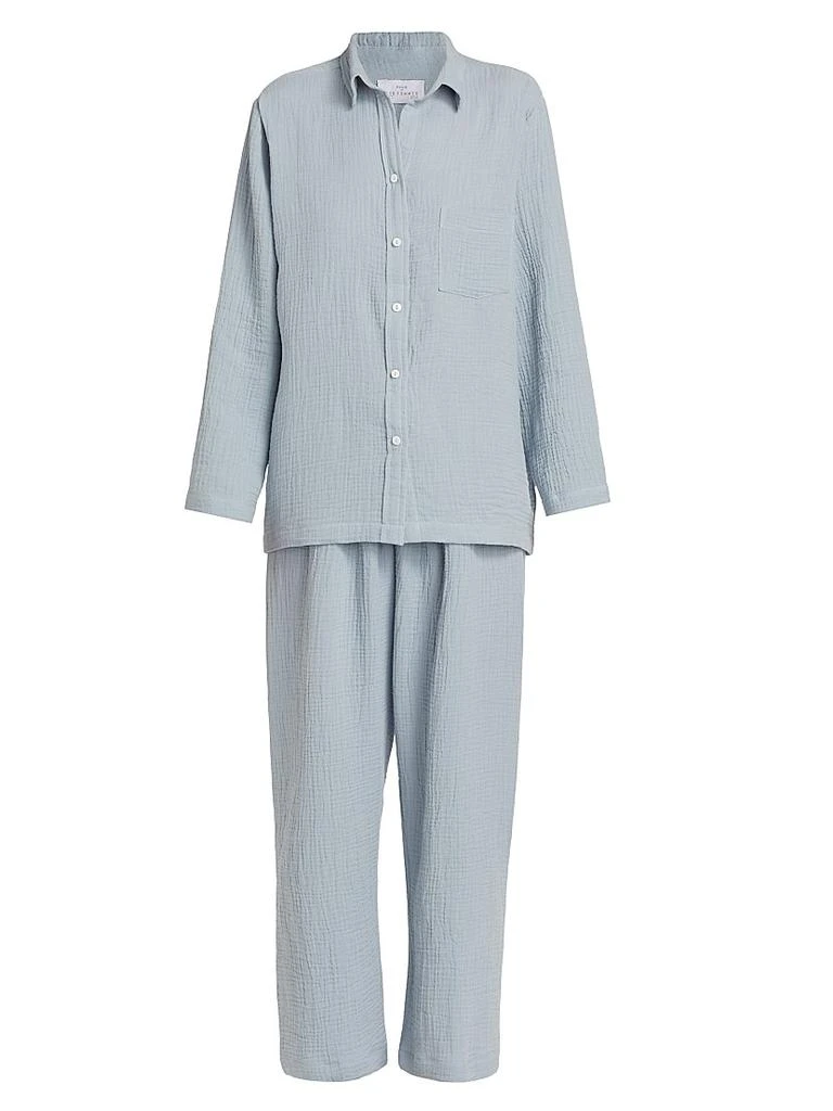 Pour Les Femmes Angel Cotton Gauze Long 2-Piece Pajama Set 1