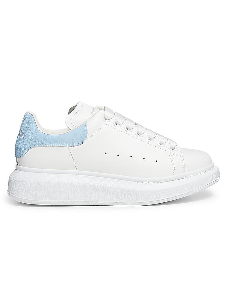 McQueen Women's Oversized Embossed Logo Colorblocked Suede Sneakers