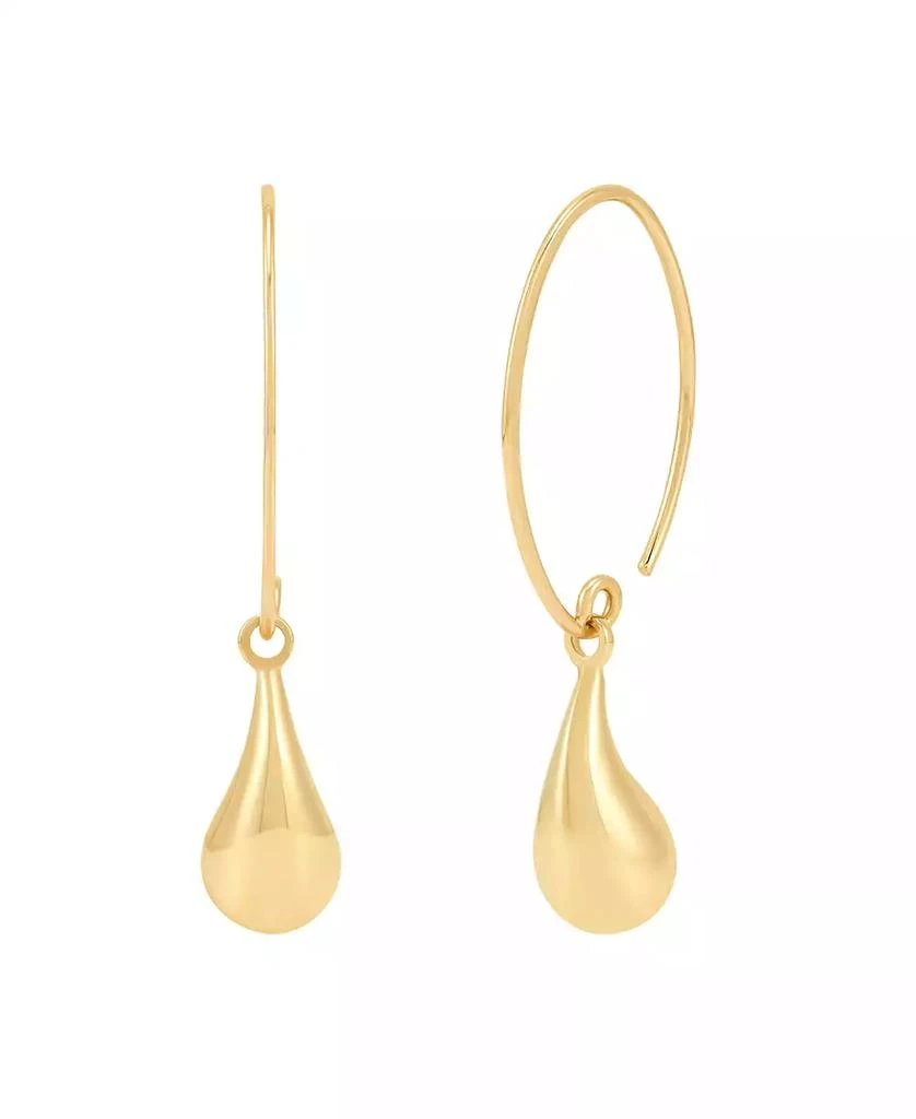 Macy
s Polished Teardrop Dangle Earrings in 10k Yellow Gold 1