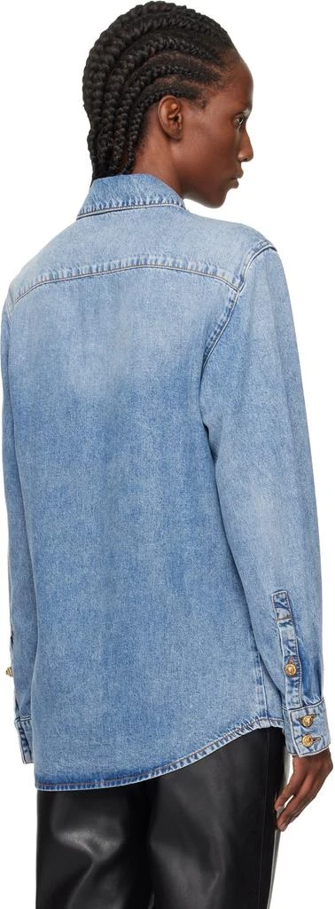 Balmain Blue Two-Pocket Denim Shirt 3