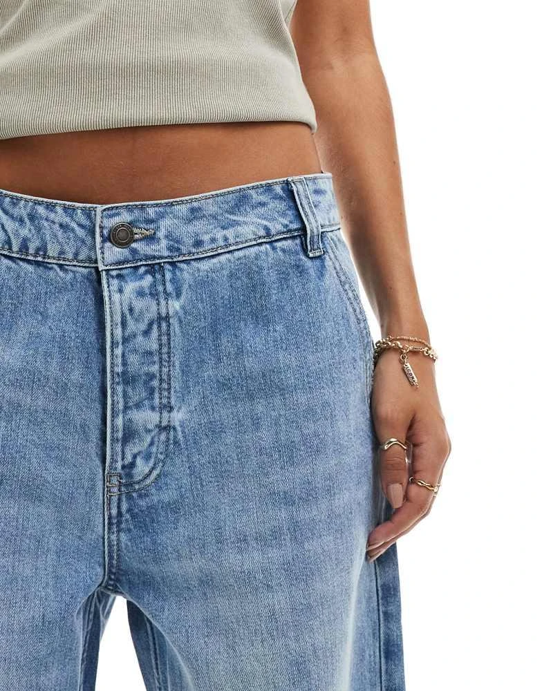 Stradivarius Stradivarius STR baggy jean in medium wash blue 2