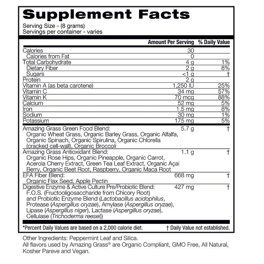 Amazing Grass Green SuperFood All Natural Drink Powder Original 3