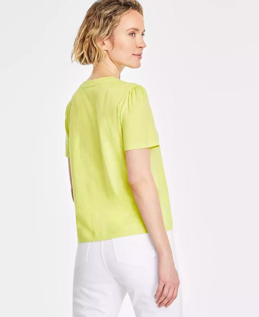 On 34th Women's Gathered-Sleeve Crewneck T-Shirt, Created for Macy's
