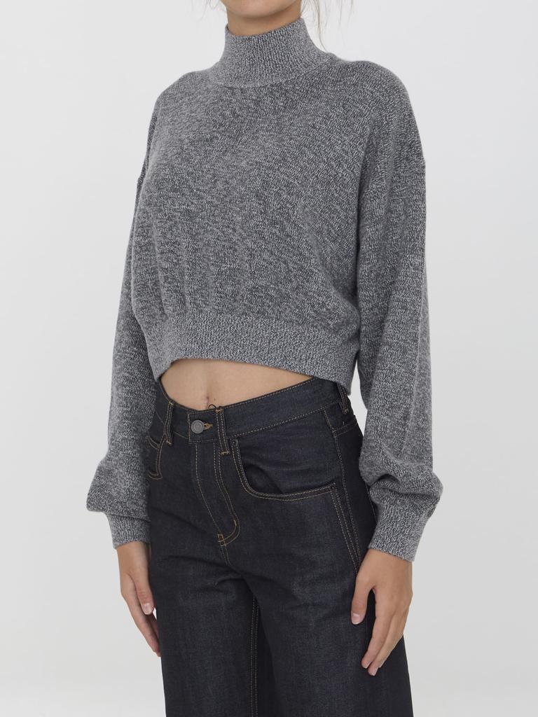 Alexander Wang Cropped Sweater With Embossed Logo