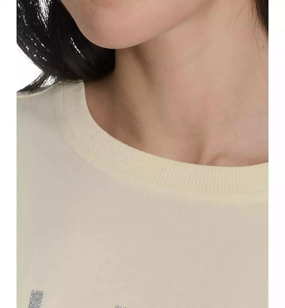 Calvin Klein Women's Glitter Logo High-Low Cropped Tee 5