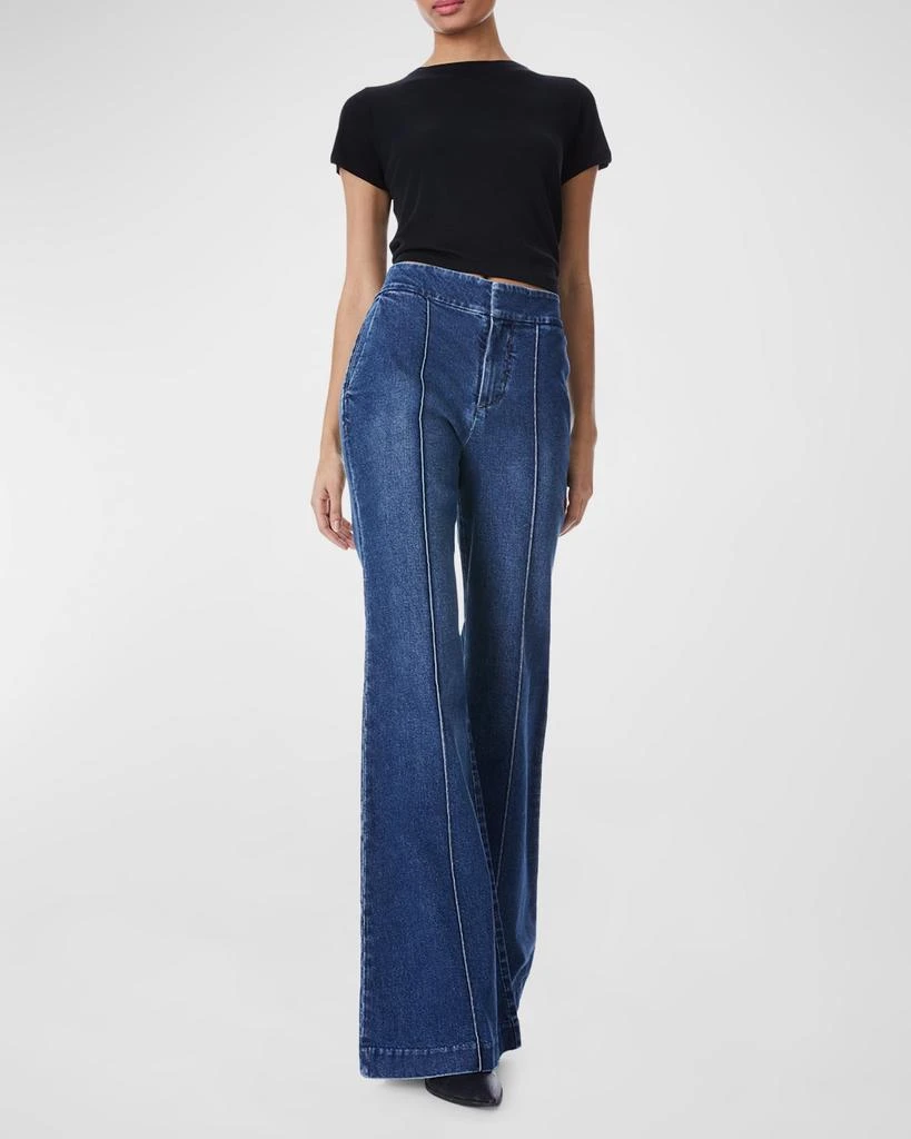 Alice + Olivia Dylan High Waisted Wide-Leg Jeans 5