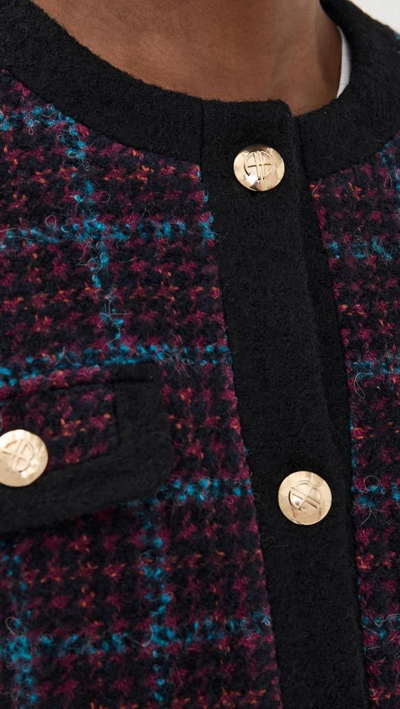 ANINE BING Lydia Jacket In Blue and Red Tweed 6