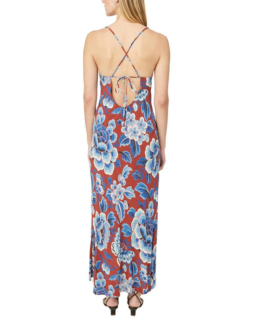 midi length spring dresses Women's Rosy Outlook Pink Multi Floral Cotton Tie-Belt Midi Dress | Color: Ivory | Size: M