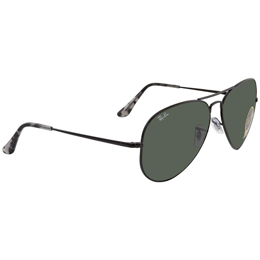 Ray-Ban Aviator Metal II Black Aviator Unisex Sunglasses RB3689 914831 62