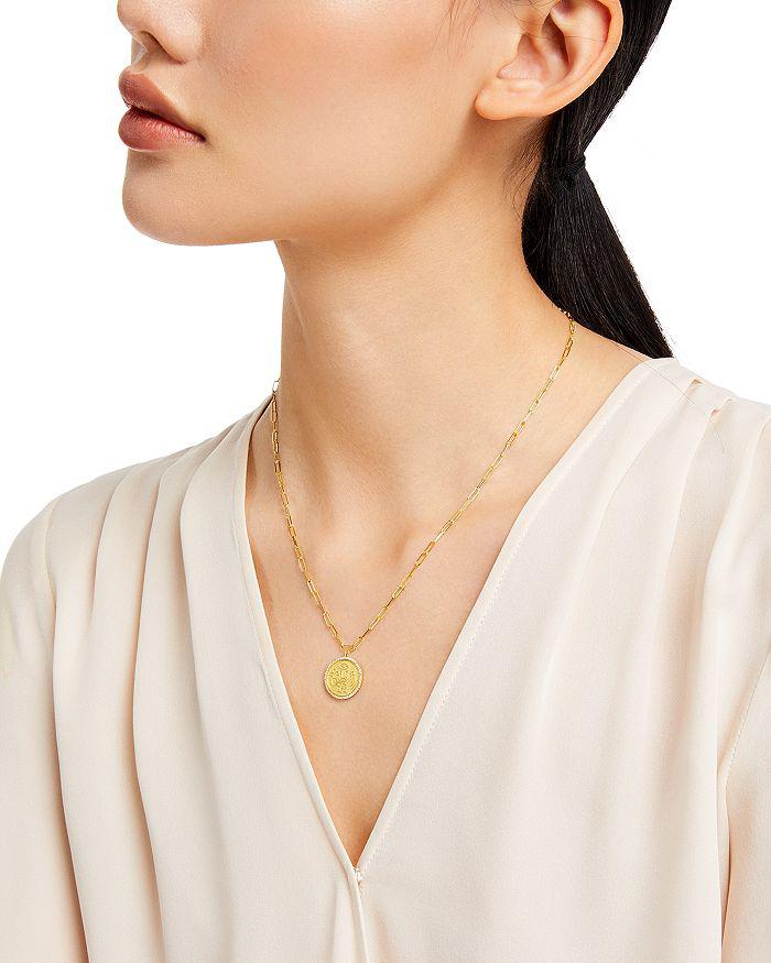 Meira T 14K Yellow Gold Diamond Coin Charm Necklace, 16"