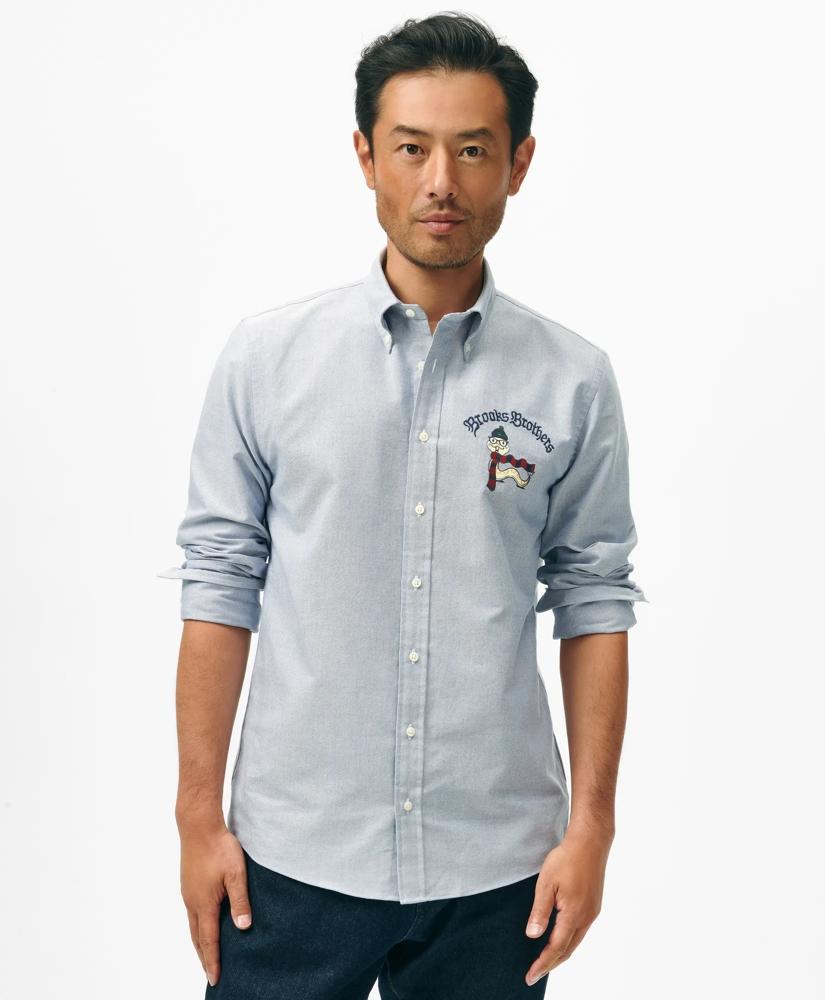Brooks Brothers Men's Lunar New Year Snake Embroidered Oxford Cloth Slim-Fit Button-Down Collar Sport Shirt