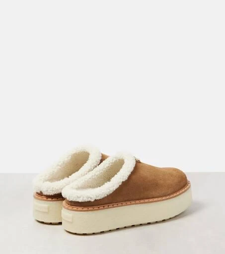 Prada Evolve shearling-lined suede platform mules 2