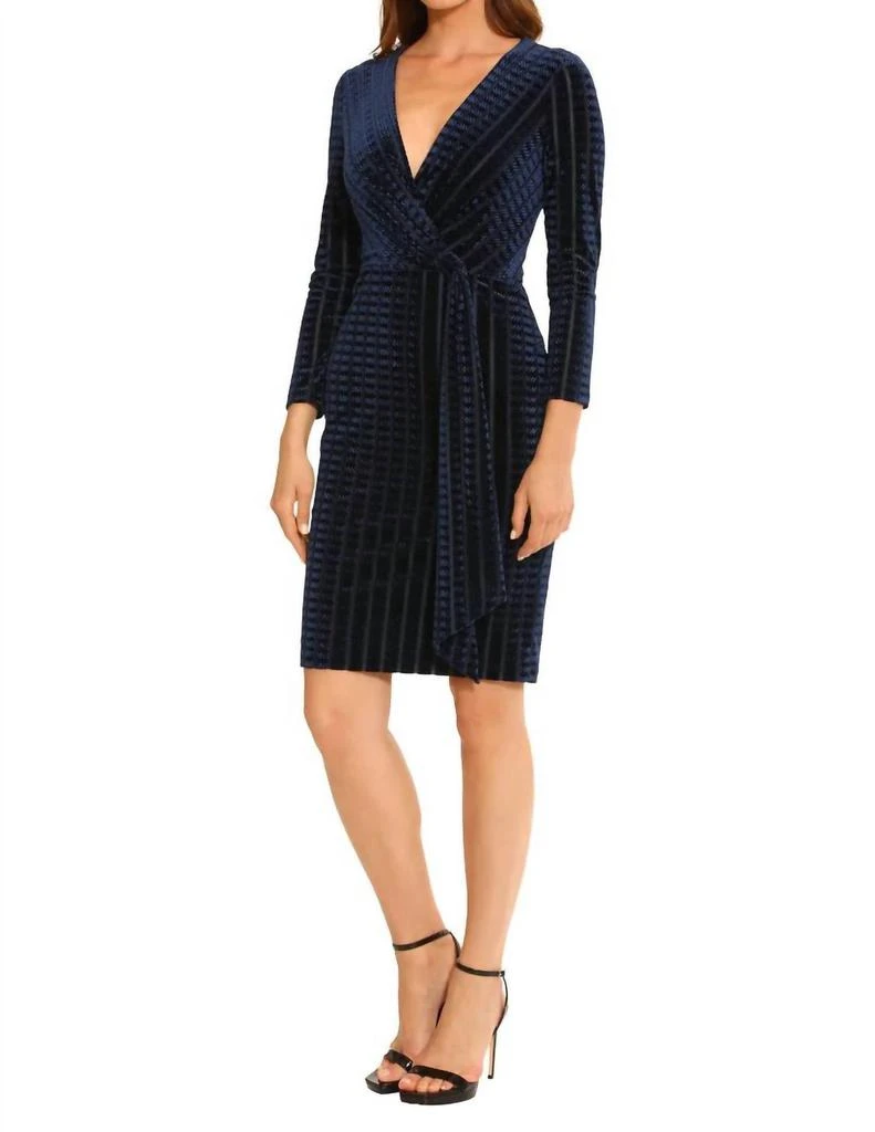 Maggy London Lysandra Velvet Dress In Blue 4