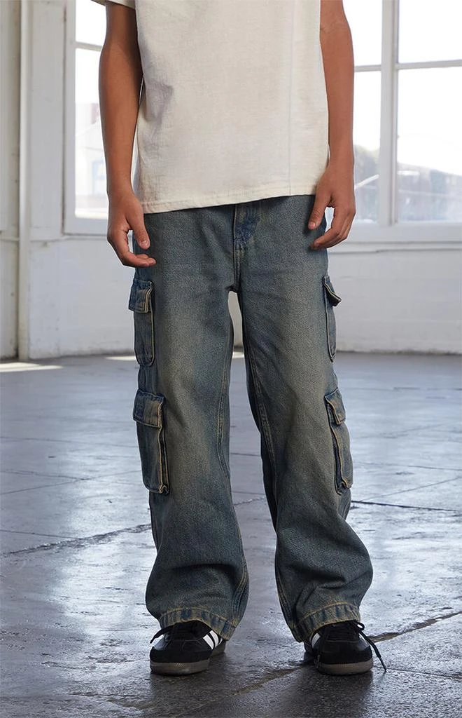 Pacsun Kids Baggy Jeans Cargo Indigo Tinted 2