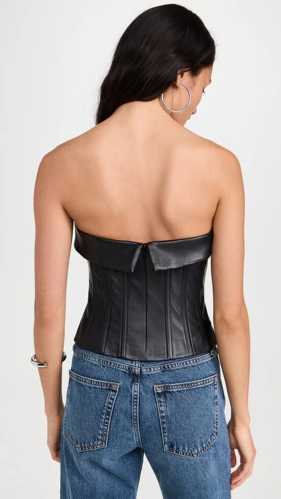 Susana Monaco Faux Leather Corset Tube Top 3" 2