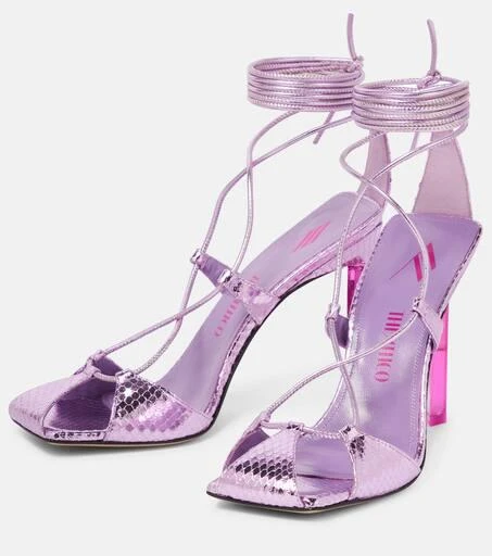 The Attico Adele snake-effect leather sandals 5