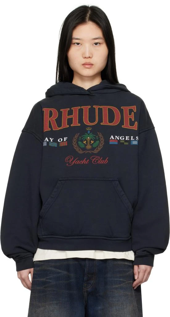 Rhude Navy 'Bay Of Angels Yacht Club' Hoodie 1