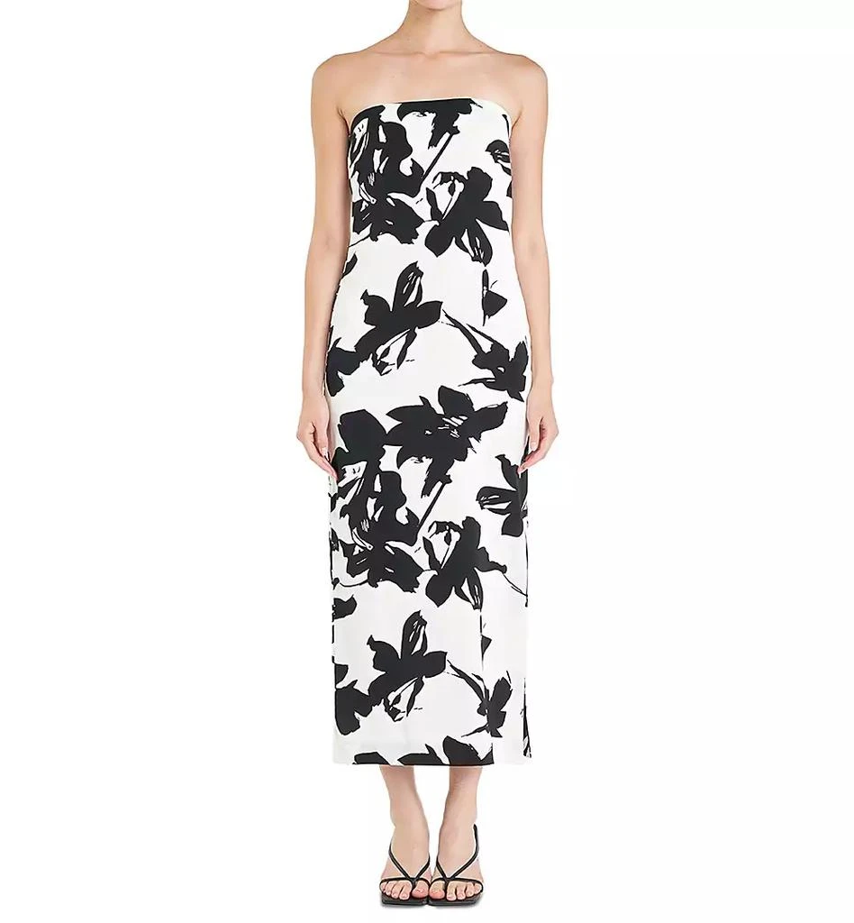 endless rose Women's Printed Strapless Maxi Dress 2