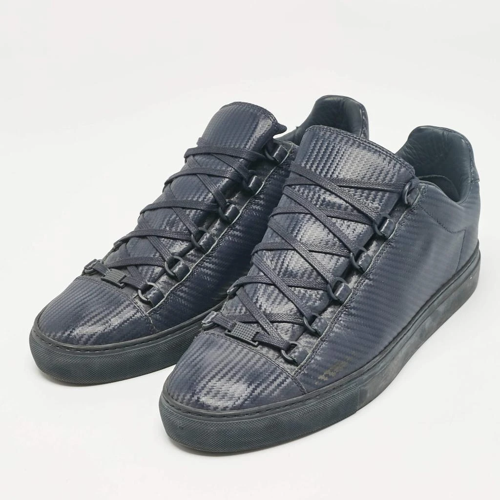 Balenciaga Balenciaga Navy Blue Leather Lace Up Sneakers Size 44 2