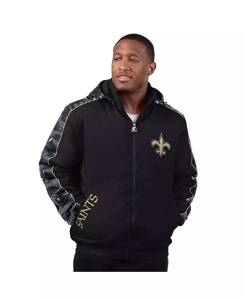 Starter Men's Black New Orleans Saints Thursday Night Gridiron Full-Zip Jacket 1
