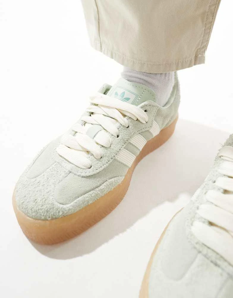 Adidas adidas Originals Sambae in green and off white 5