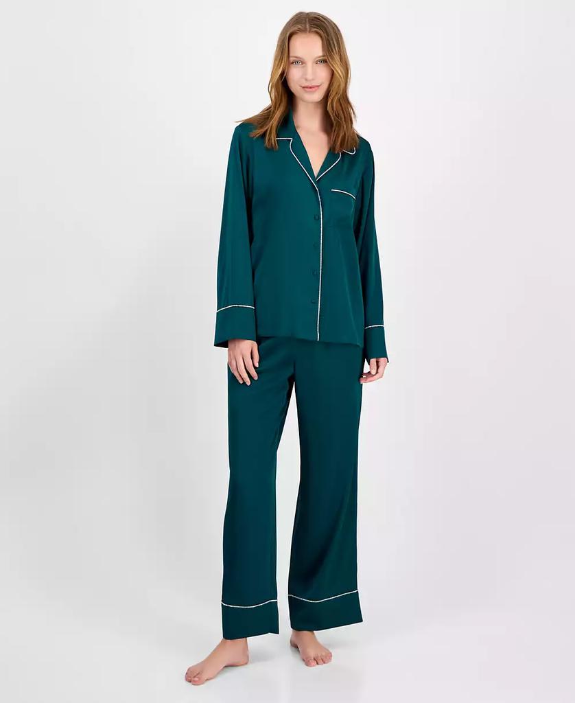 INC International I.N.C International Concepts Women's Satin Pajama Set with Diamante Trim