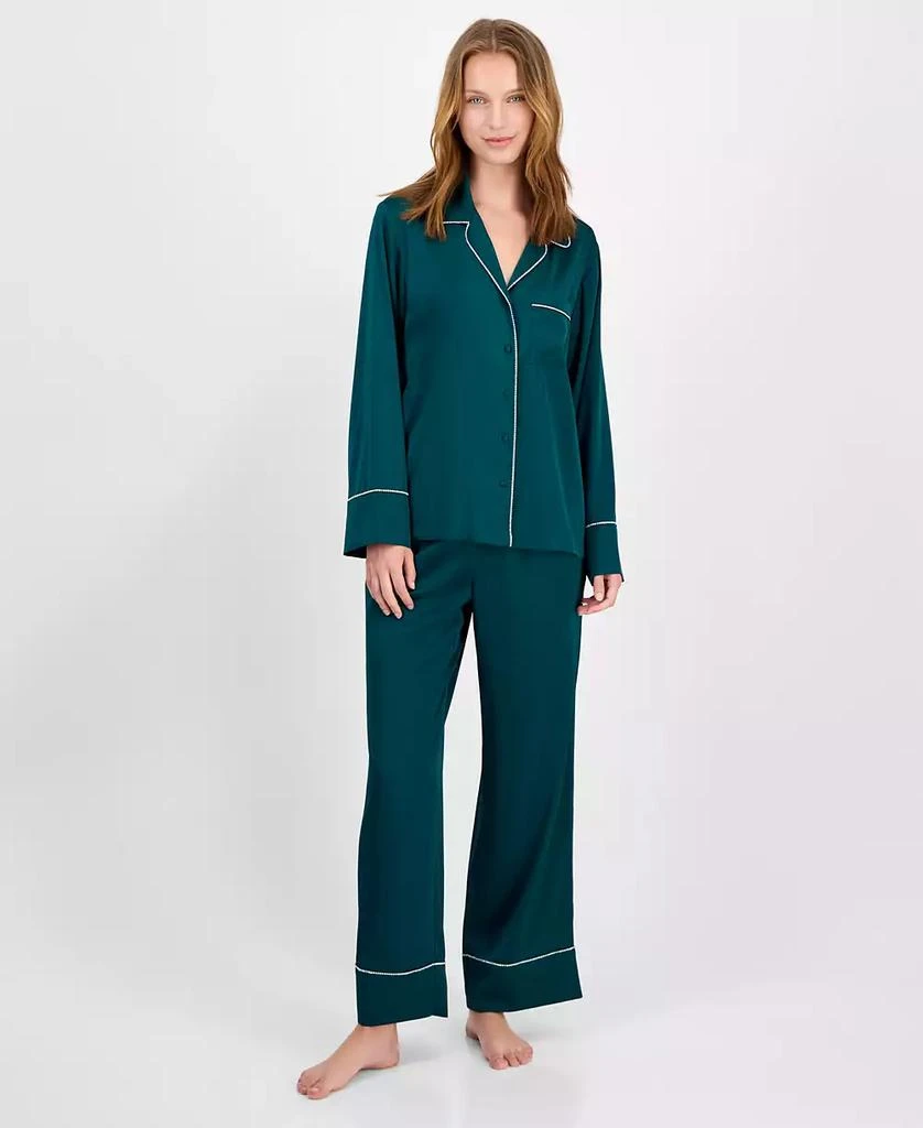 INC International I.N.C International Concepts Women's Satin Pajama Set with Diamante Trim 1