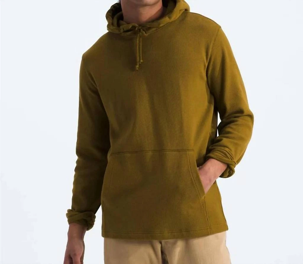 The North Face Waffle Hoodie In Moss Green 1