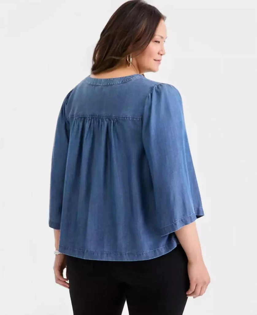 Style 
Co Plus Size Printed 3/4-Sleeve Top, Macy
s Exclusive 4