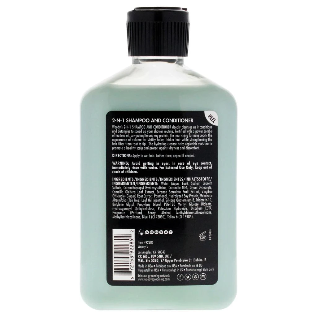 Woodys 2-N-1 Shampoo and Conditioner by  for Men - 12 oz Shampoo and Conditioner 2